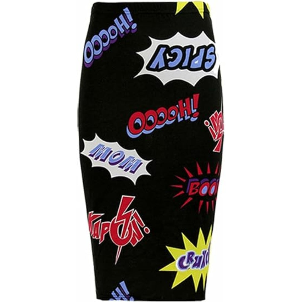Knee Length Midi Pencil Skirt Printed