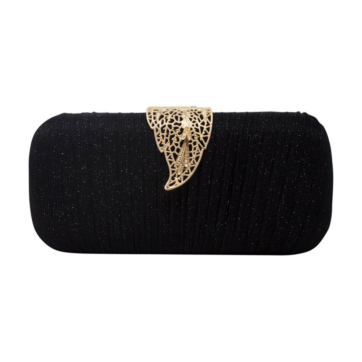 Hollowed Leaf Buckle Clutch Bag