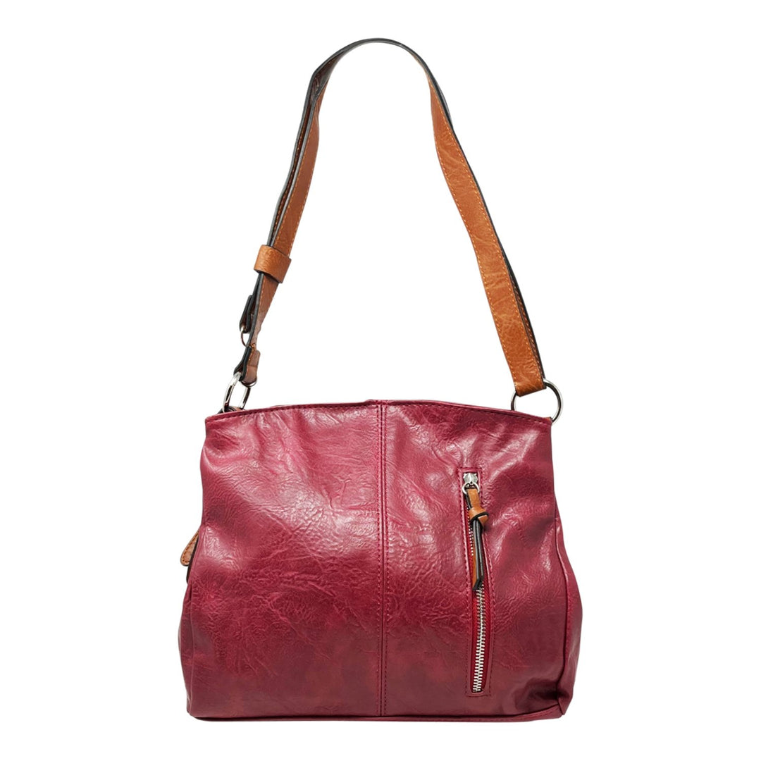 Due-Compartments Zipped Shoulder/Crossbody Bag