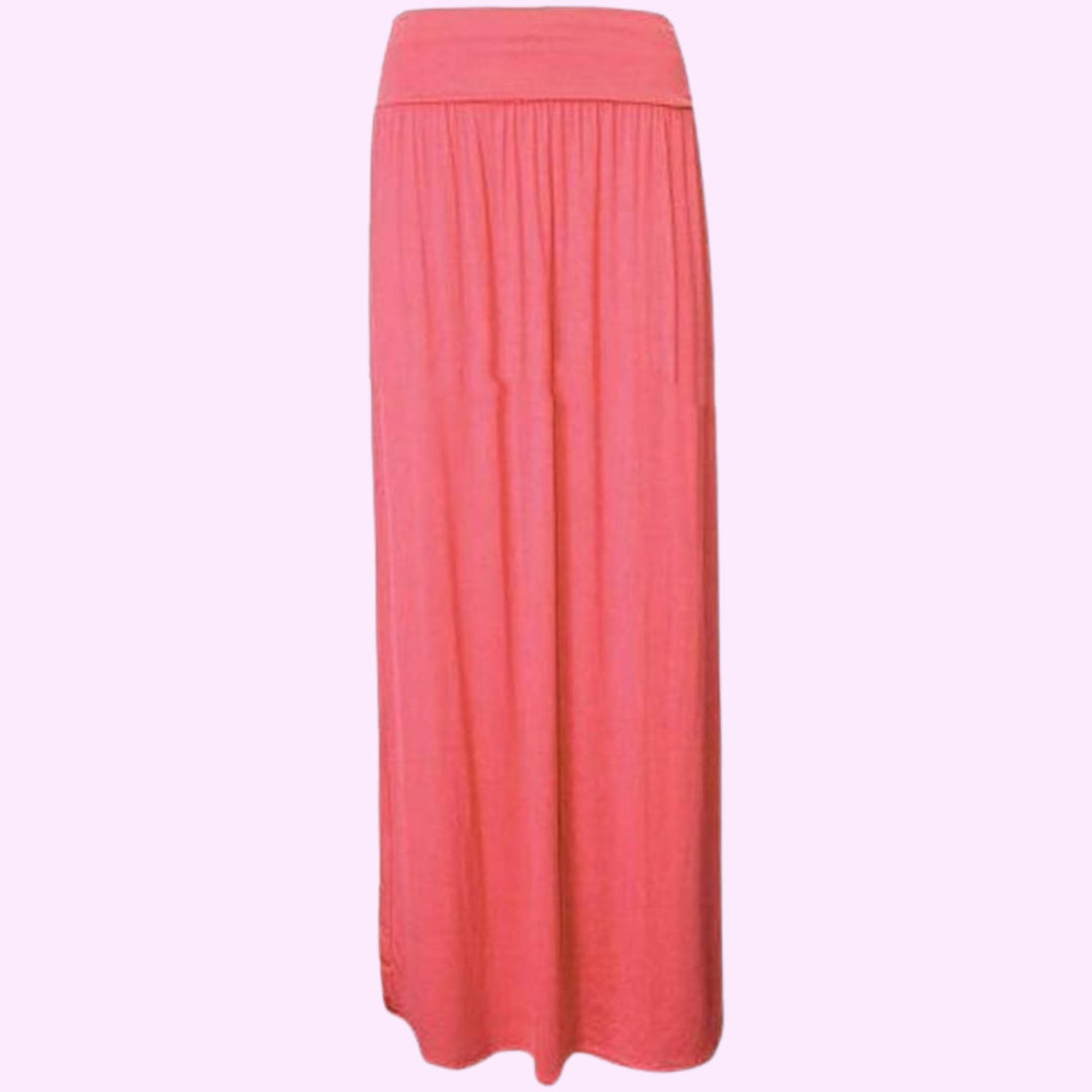 Pleated Fold Over Long Maxi