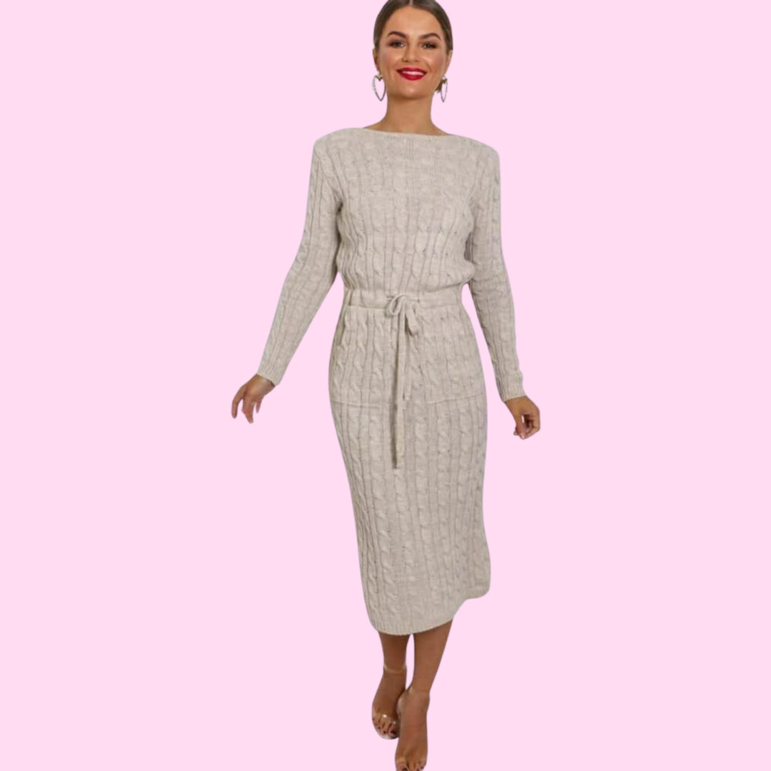 Knitted Tie Pope MIDI Dress