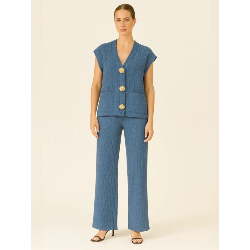 3-gold button short sleeve set