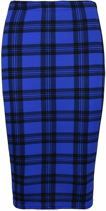 Bodycon Tartan Midi Skirt