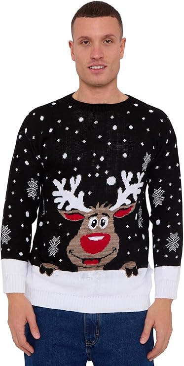 Mens Rudolph Christmas Xmas Jumper