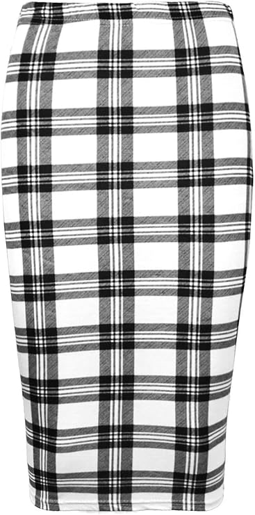 Bodycon Tartan Midi Skirt