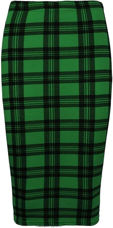 Bodycon Tartan Midi Skirt