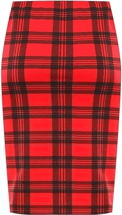 Bodycon Tartan Midi Skirt