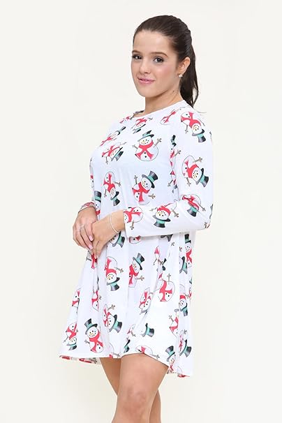 White Snowman Christmas Dress