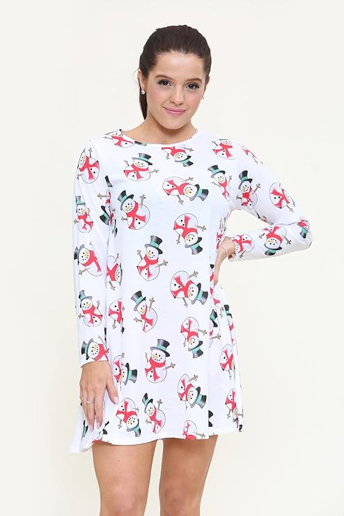 White Snowman Christmas Dress