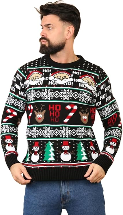 Mens Hoho Aztec Xmas Christmas  Jumper
