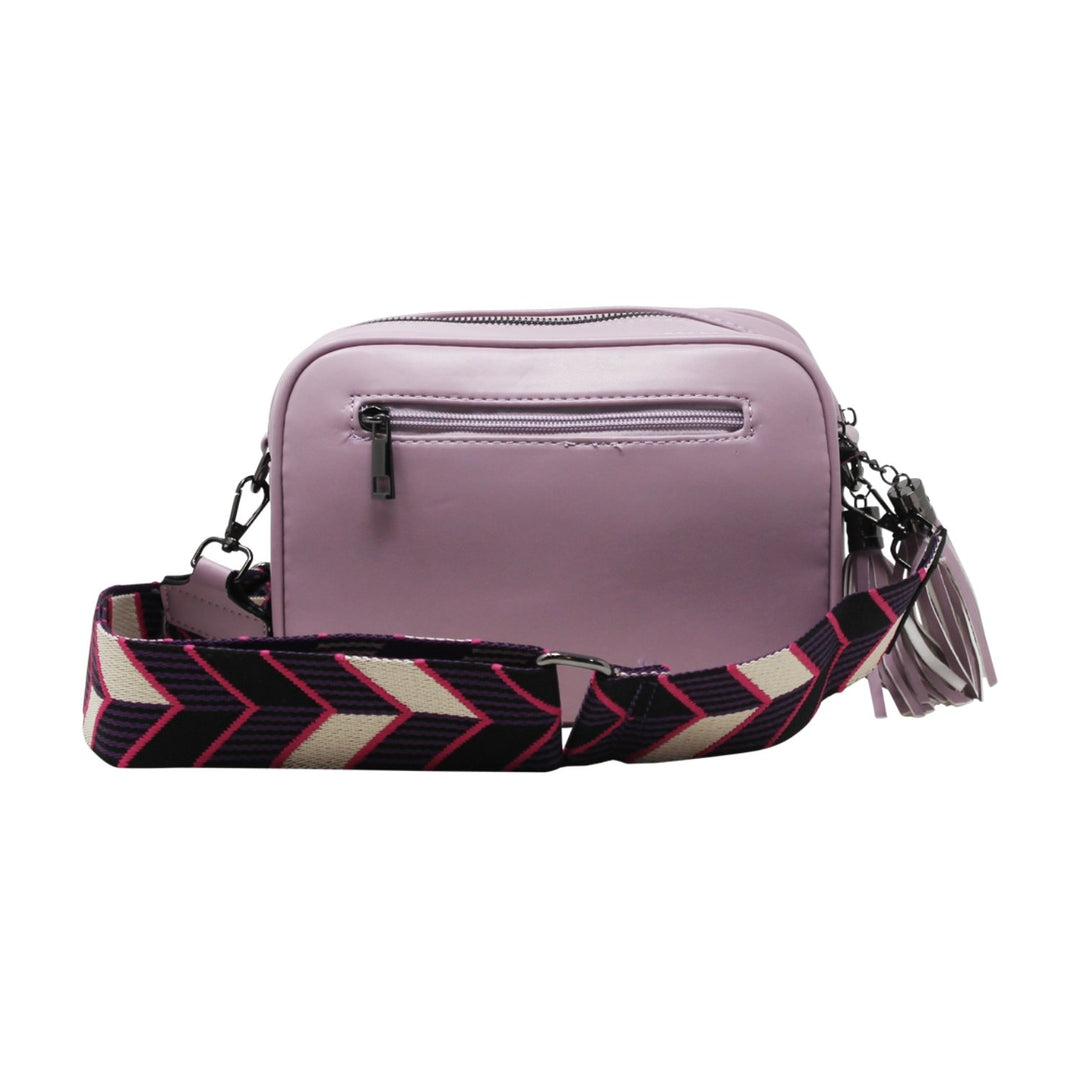 Duo-Pockets Camera Bag with Stitched Chevron Pattern