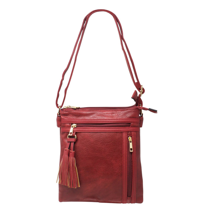 Crossbody Bag with Tassel Zipper Pocket