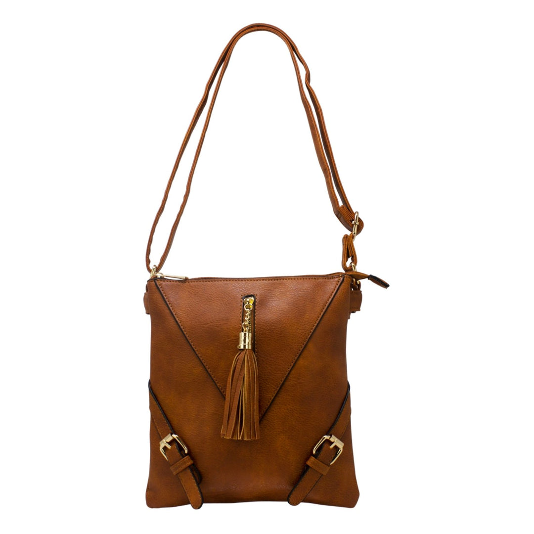 V-Shaped Front Tassel Crossbody