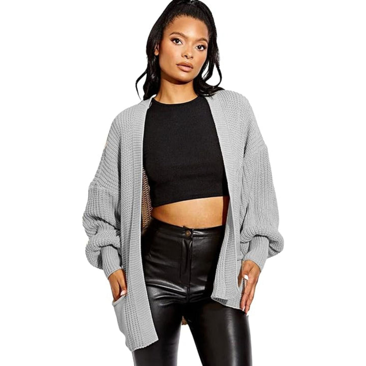 Balloon Sleeve Crop Cardigan