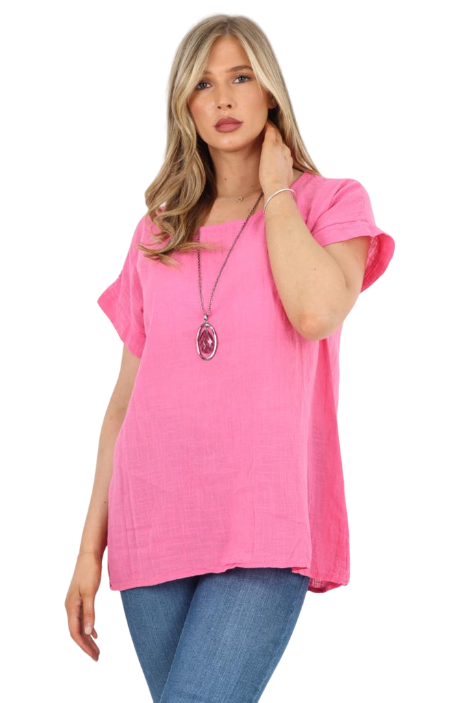 Italian Short Sleeve Necklace Top