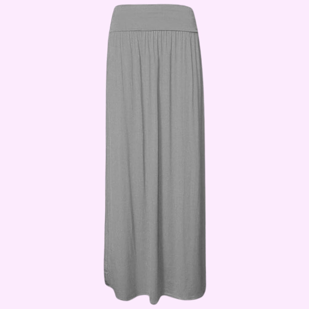 Pleated Fold Over Long Maxi