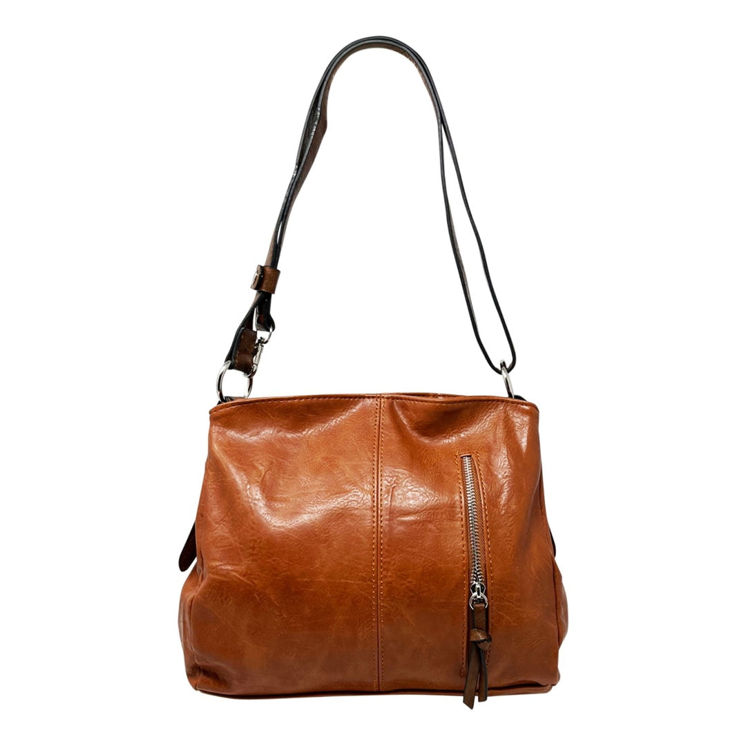 Due-Compartments Zipped Shoulder/Crossbody Bag