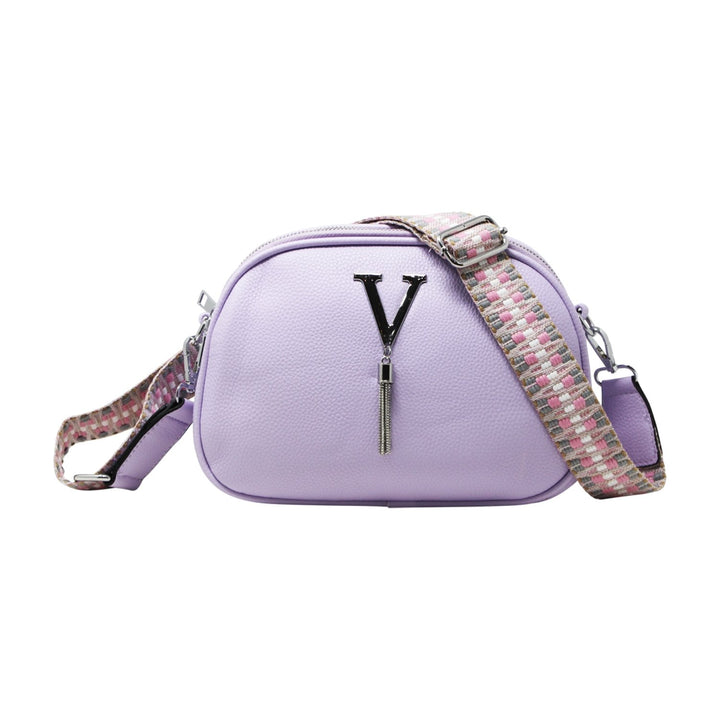 Small V-tag Crossbody Bag with a Canvas Strap