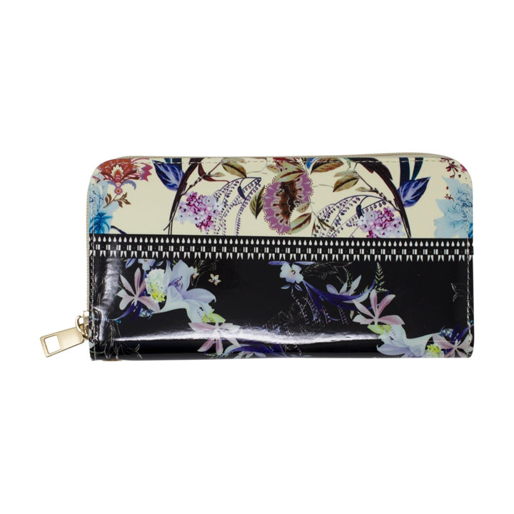 Patent Floral Purse