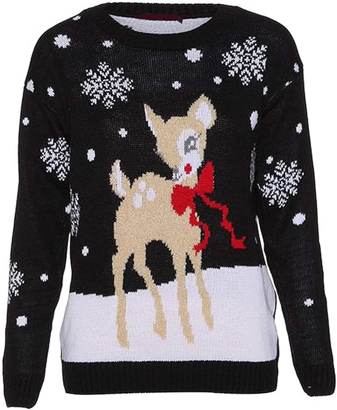 Kids Bambi Christmas Knitted Jumper