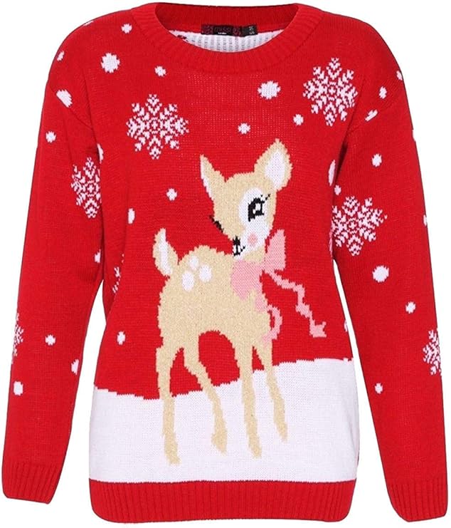 Kids Bambi Christmas Knitted Jumper