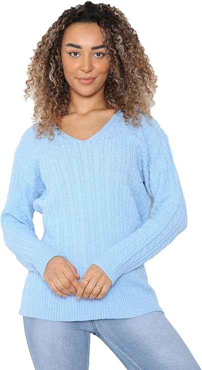 Womens V Neck Winter Wear Jumper Sweater