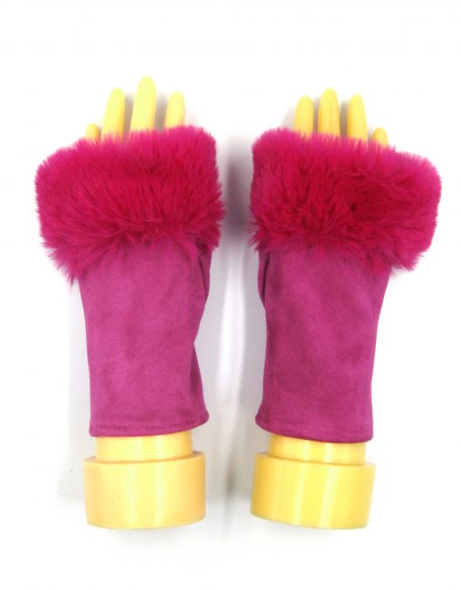 Plain Fingerless Fur Gloves