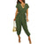 Women’s Belted V Neck Jumpsuit Wide Leg Romper
