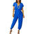 Women’s Belted V Neck Jumpsuit Wide Leg Romper