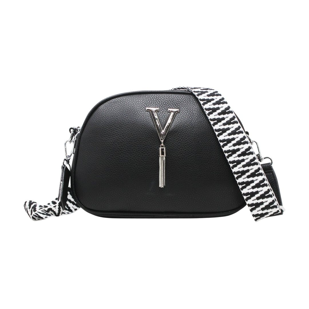 Small V-tag Crossbody Bag with a Canvas Strap