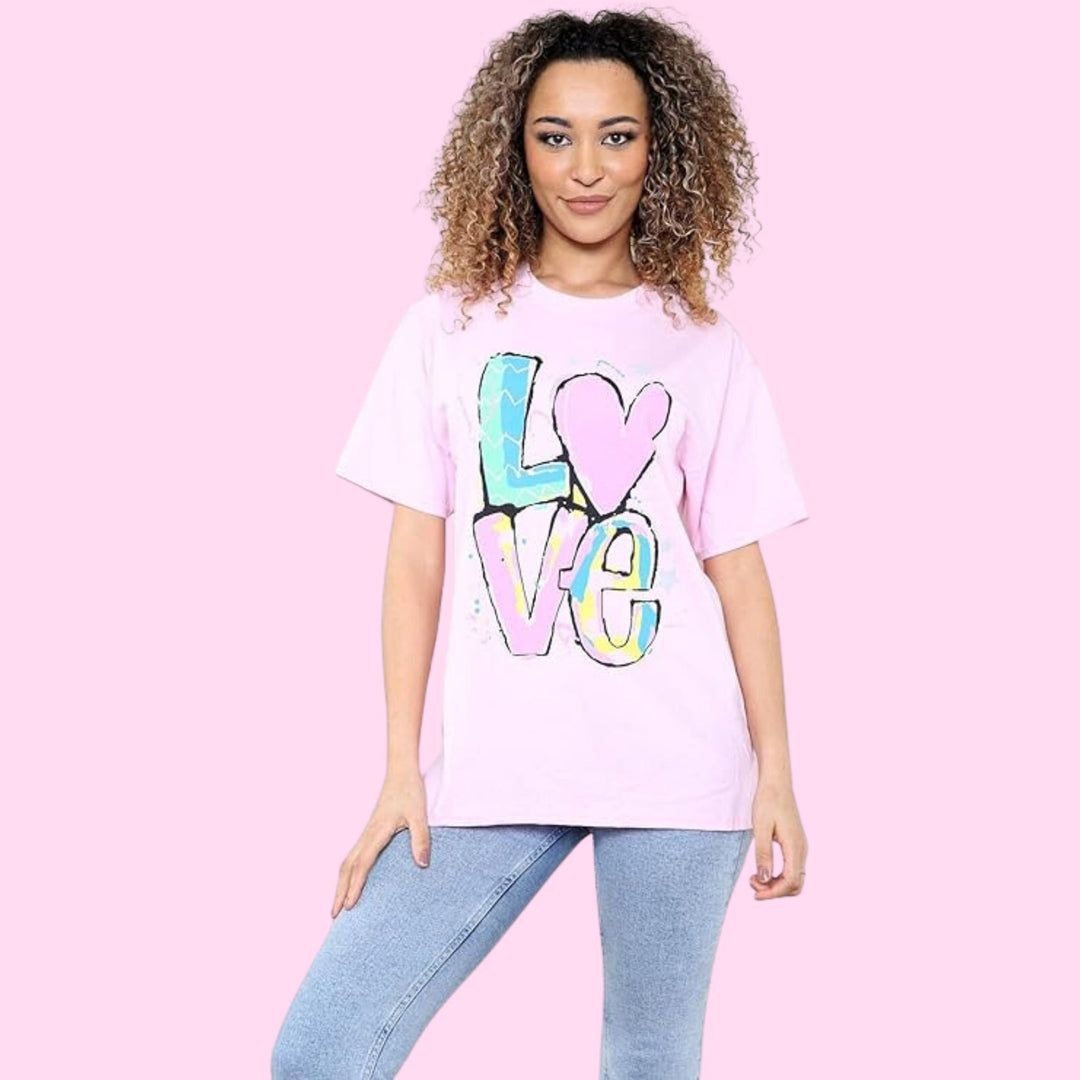 Cute Teddy Print Oversized T-Shirt Top