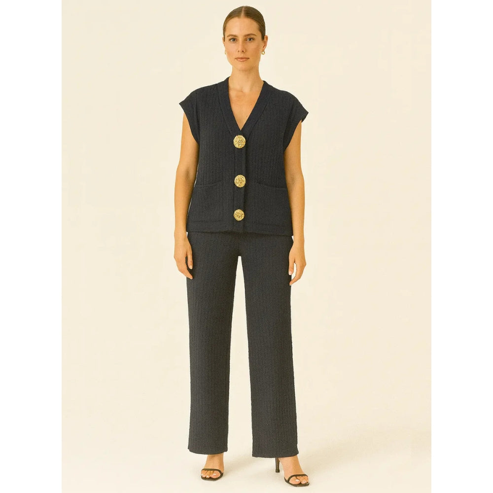 3-gold button short sleeve set