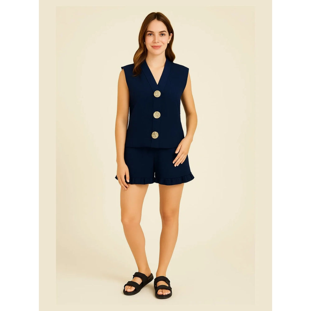 Italian Ladies Short Sleeve Tie Waisted Co-ord Set