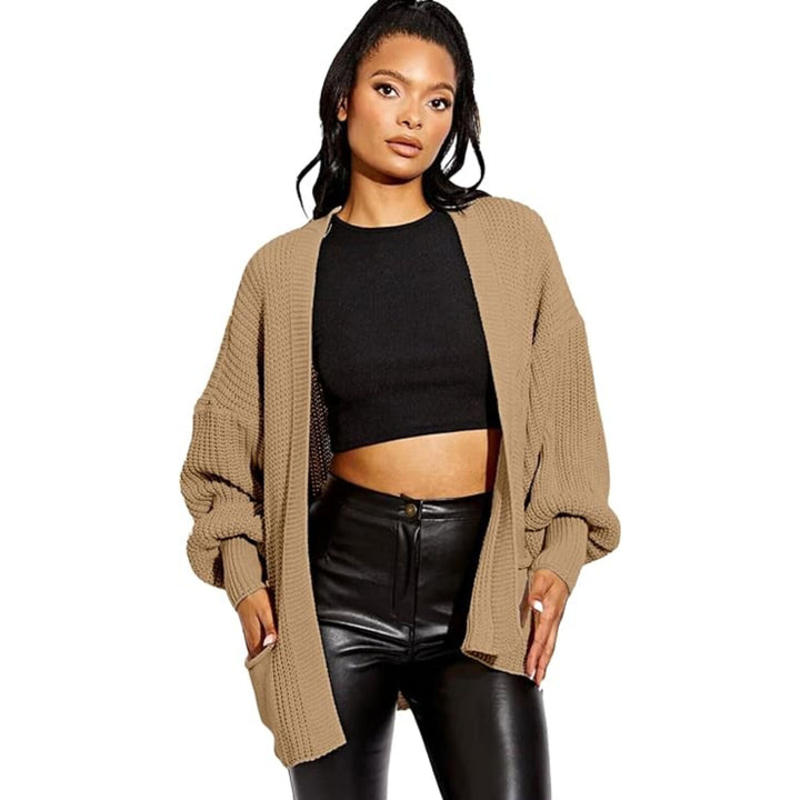 Balloon Sleeve Crop Cardigan