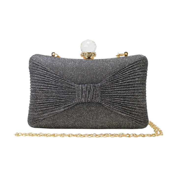 Glittery Bow Clutch with Big Top Diamante