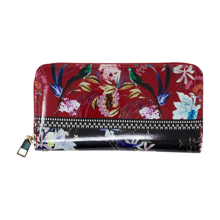 Patent Floral Purse