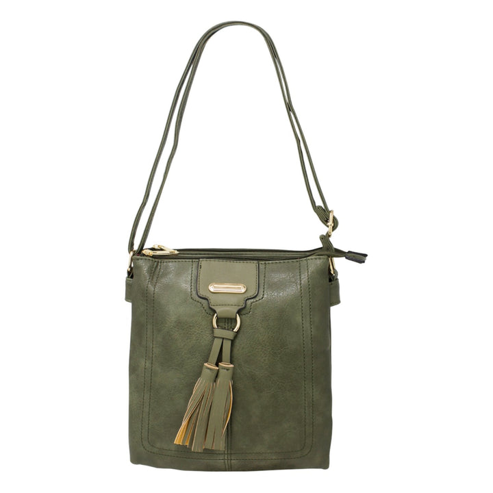 Crossbody Messenger with Front Tassels