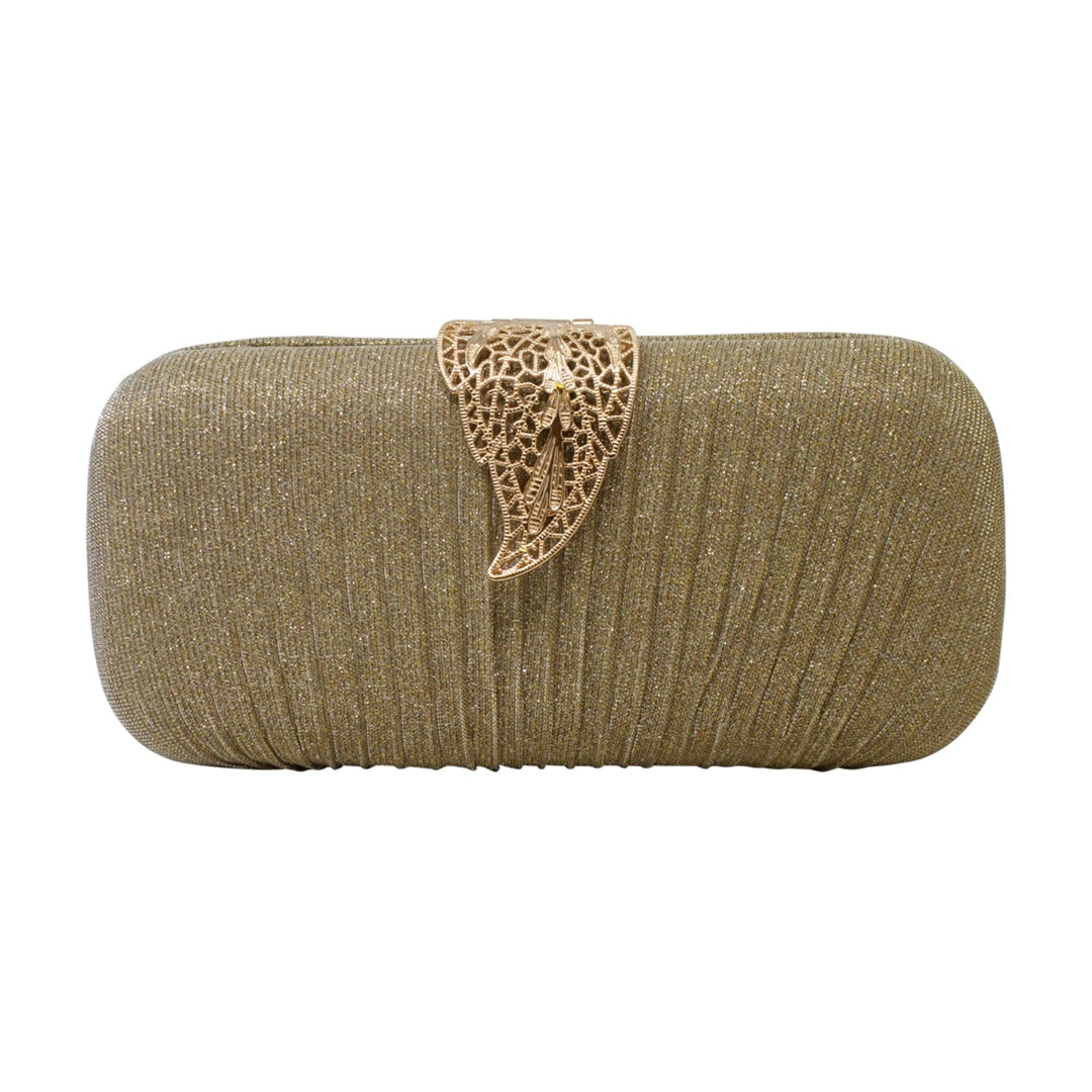 Hollowed Leaf Buckle Clutch Bag