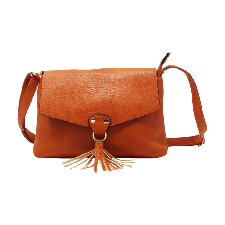 Small Pure Colour Crossbody with Front Tassel