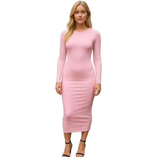 Bodycon Midi Dress Long Sleeve