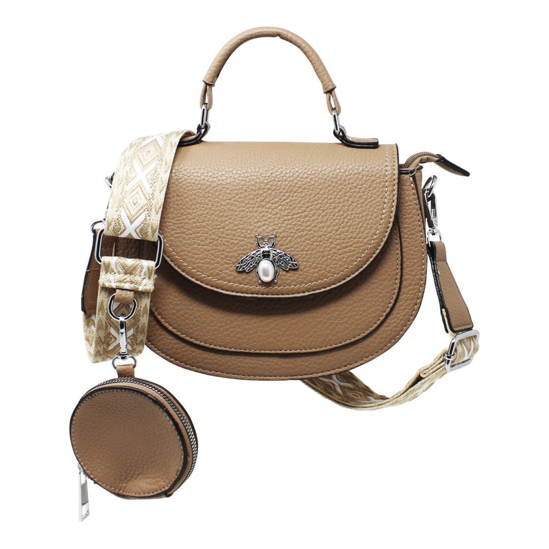 Bee Decor Handle Crossbody with A Coin Pouch