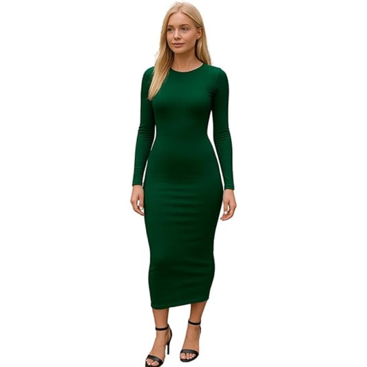 Bodycon Midi Dress Long Sleeve