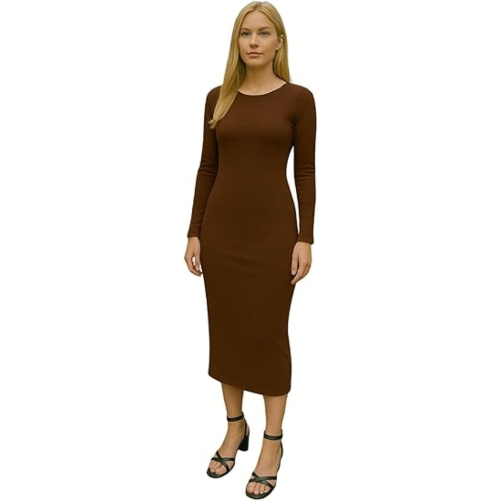 Bodycon Midi Dress Long Sleeve