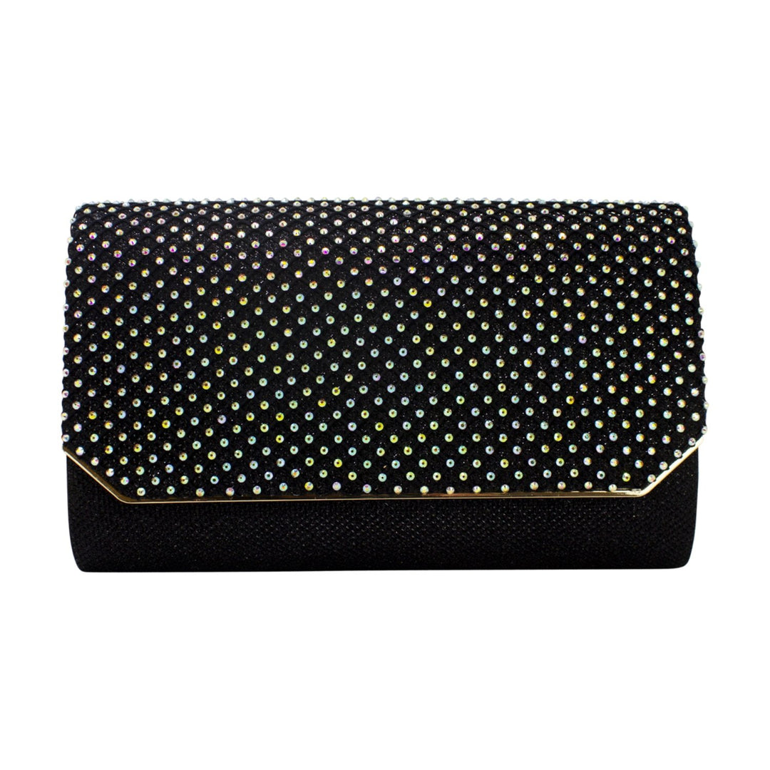 Bi-Fold Diamante Flap Evening Clutch