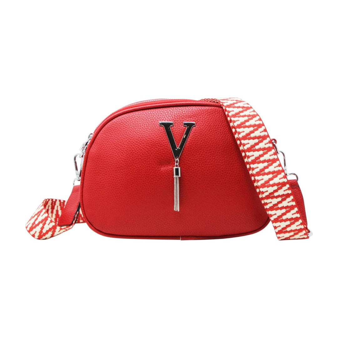 Small V-tag Crossbody Bag with a Canvas Strap