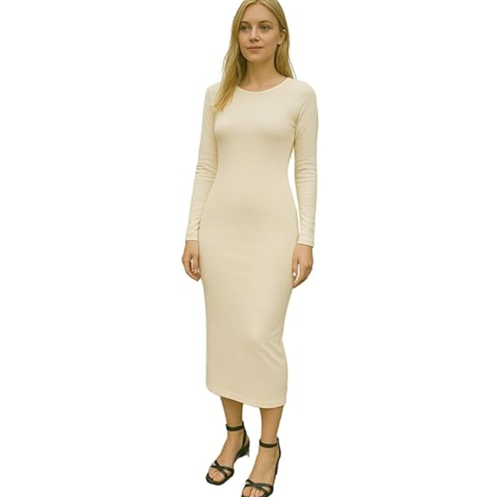 Bodycon Midi Dress Long Sleeve