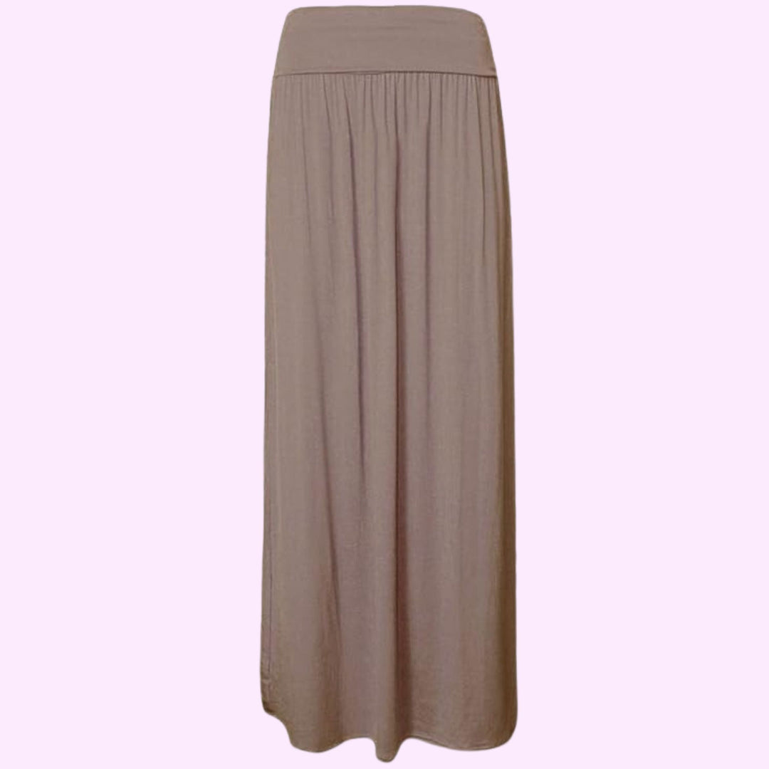 Pleated Fold Over Long Maxi