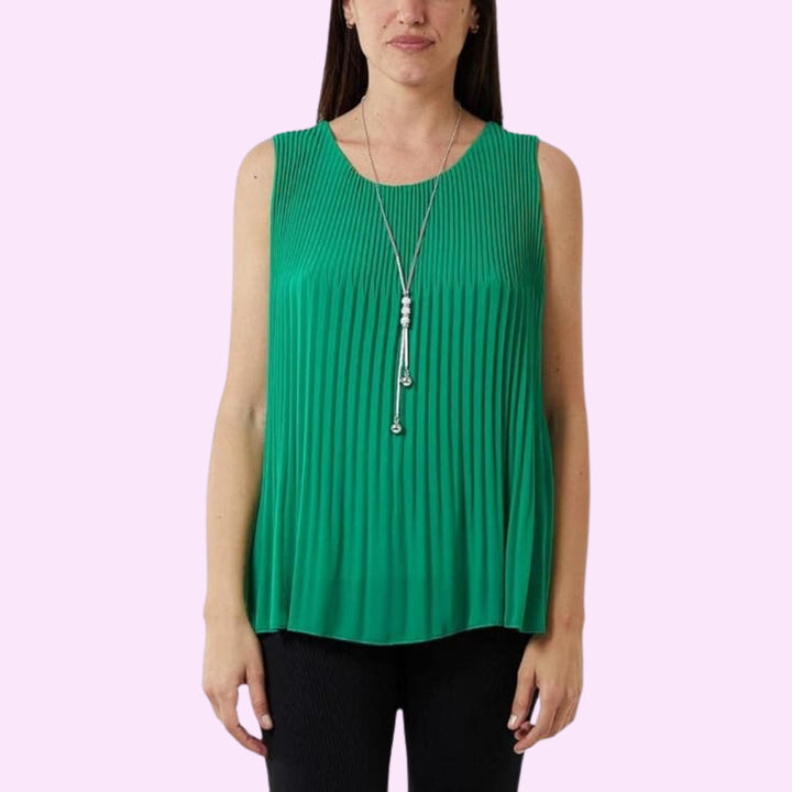 Pleated Necklace Top