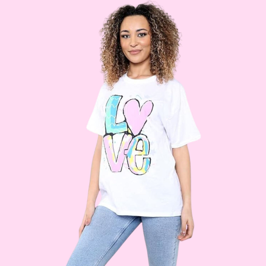 Cute Teddy Print Oversized T-Shirt Top