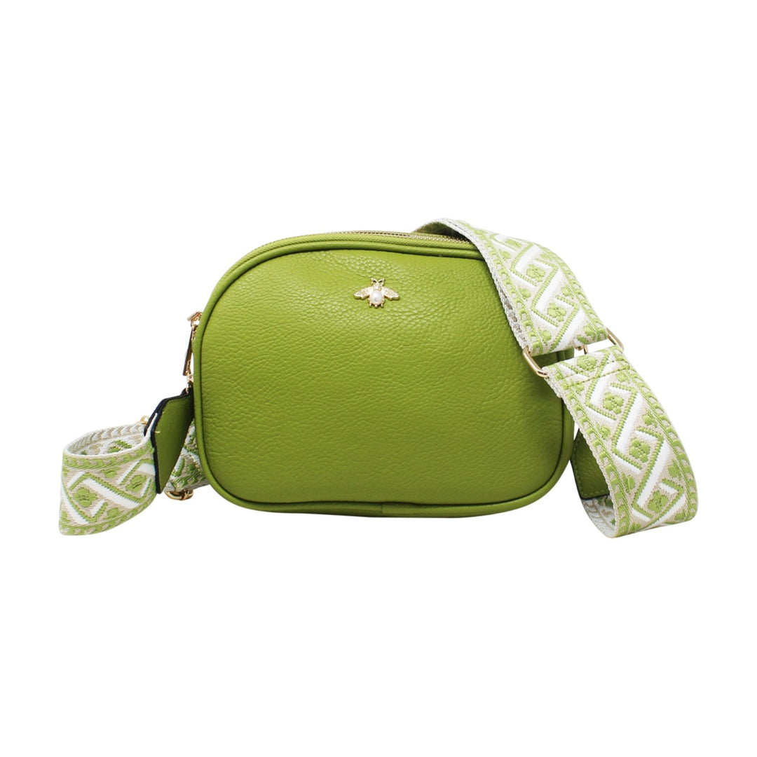 Bee Decor Crossbody Bag with Canvas Strap